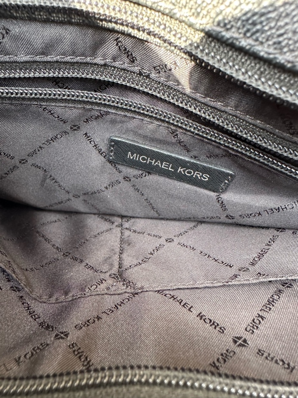 Michael Kors Black MK Logo Crossbody with Silver Charm - Picture 4 of 6